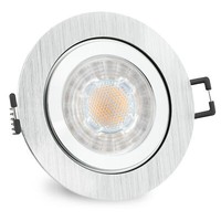 RW-2 Led Einbauleuchte Fuer Bad & Aussen IP44 Alu Rund Mit Led GU10 3W Drei Eins