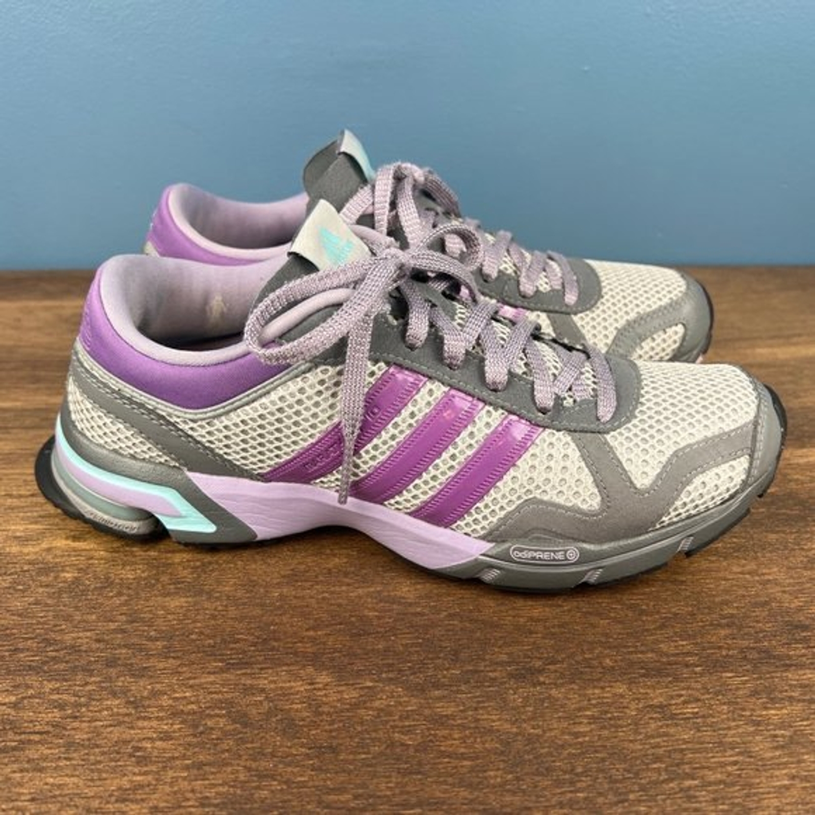 Adidas Marathon 10 Purple Gray Running Shoes Size 7.5 Gem