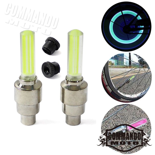 Yellow LED Flash Glow Neon Lamps Wheel Tire Valve Stem Caps Lights For Cars Bike eBay