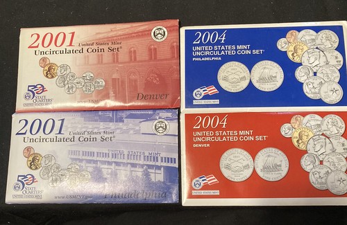 US Uncirculated Mint Sets 2001&2004 40 Coins Denver & Phili - Picture 2 of 2
