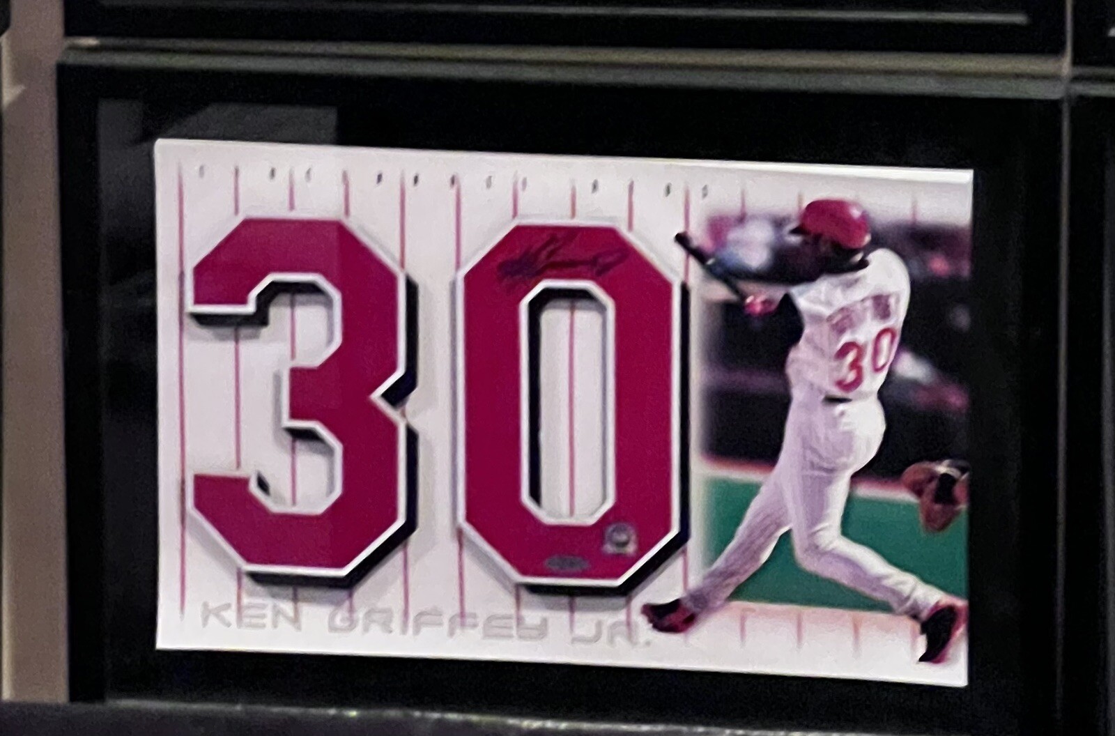 Ken Griffey Jr. Autographed Signed Cincinnati Reds KEN GRIFFEY JR HOF Jersey Numbers 14.5x20.5" Frame UDA COA HOF 