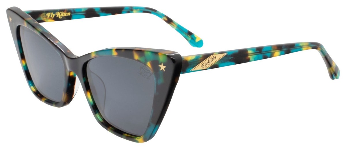 BRAND NEW Black Flys FLY GIRLS Sunglasses FLY KITTEN BLUE 