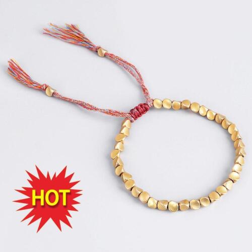 1XLucky Rope Handmade Tibetan Buddhist Braided Cotton Bracelet 2024 Beads B1I5 - Picture 1 of 12
