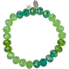 Kirks Folly Divine Ombre Crystal Stretch Bracelet Silvertone Irish Mist Green