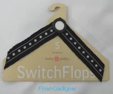 1 PAIR JANET Lindsay Phillips Switchflops Straps black white dot Small 5 6 NWT