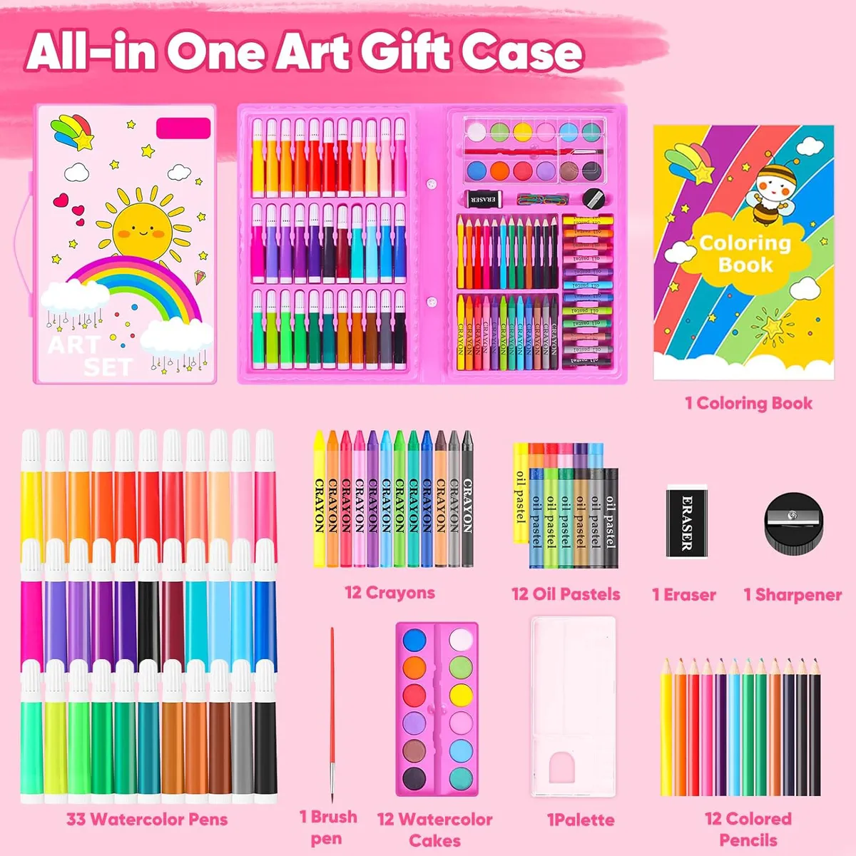 Christmas Gift for Kids-139-Pack Drawing Kit Painting Art Set Art Kits  Gifts Box