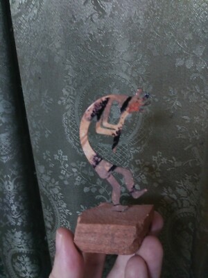 Kokopelli Figurine on Stone Base Native American art spirit spirituality flute