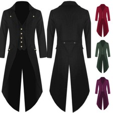 Men Jacket Retro Victorian Steampunk Swalow Gothic Tailcoat Ringmaster Tail Coat