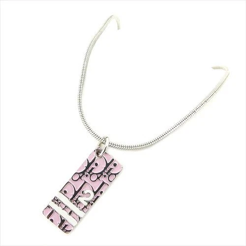 Dior Collana Ciondolo Trotter Rosa Argento Donna Autentica Usata T7318