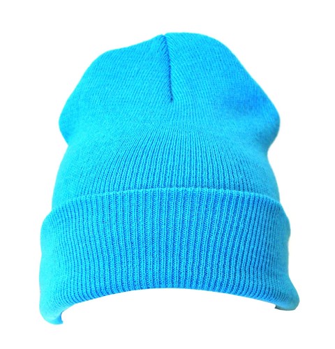 Neon Blue Beanie Hat Warm Adults Mens 