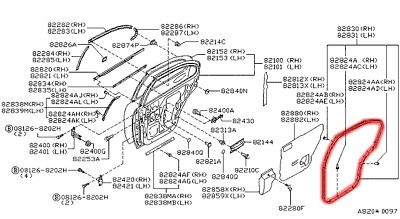 for Nissan Maxima Cefiro A32 Infiniti I30 rear door weatherstrip