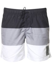 G-star Raw Mens Dirik Block Swim Shorts Swimwear Dark Black Block Stripe Sz S