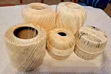 Lot of 5 Assorted Crochet Thread in Shades Cream and White Colors Partial