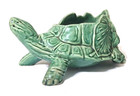 Vintage McCoy Style Green Turtle Planter Ceramic Pottery Tropical Leaf Vase 8.5” — photo 2