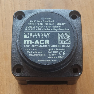 Blue Sea Systems m-ACR Automatisches Laderelais 7601 12V/24V DC Schwarz