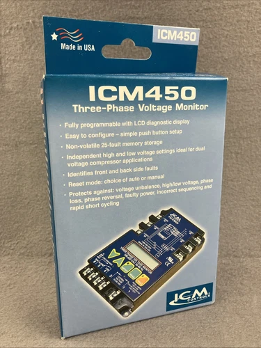 ICM Controls ICM450 3 Phase Line Voltage Monitor New In Original Box