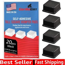 Black Tall Square Adhesive Rubber Bumper Pads - – Rubber Feet for Speakers, ...