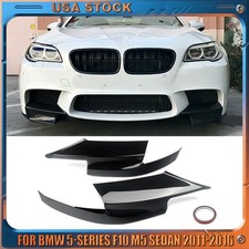 Front Bumper Corner Lip Guard Splitter For Bmw F10 M5 Sedan 2011-16 Gloss Black Front Bumper Corner Lip Guard Splitter For Bmw F10 M5 Sedan 2011-16 Gloss Black