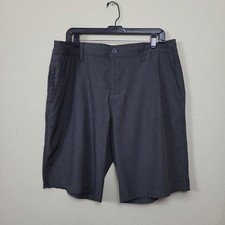 Hang Ten Men's Size 36 Performance Board Short Charcoal Gray Stripe Beach Casual