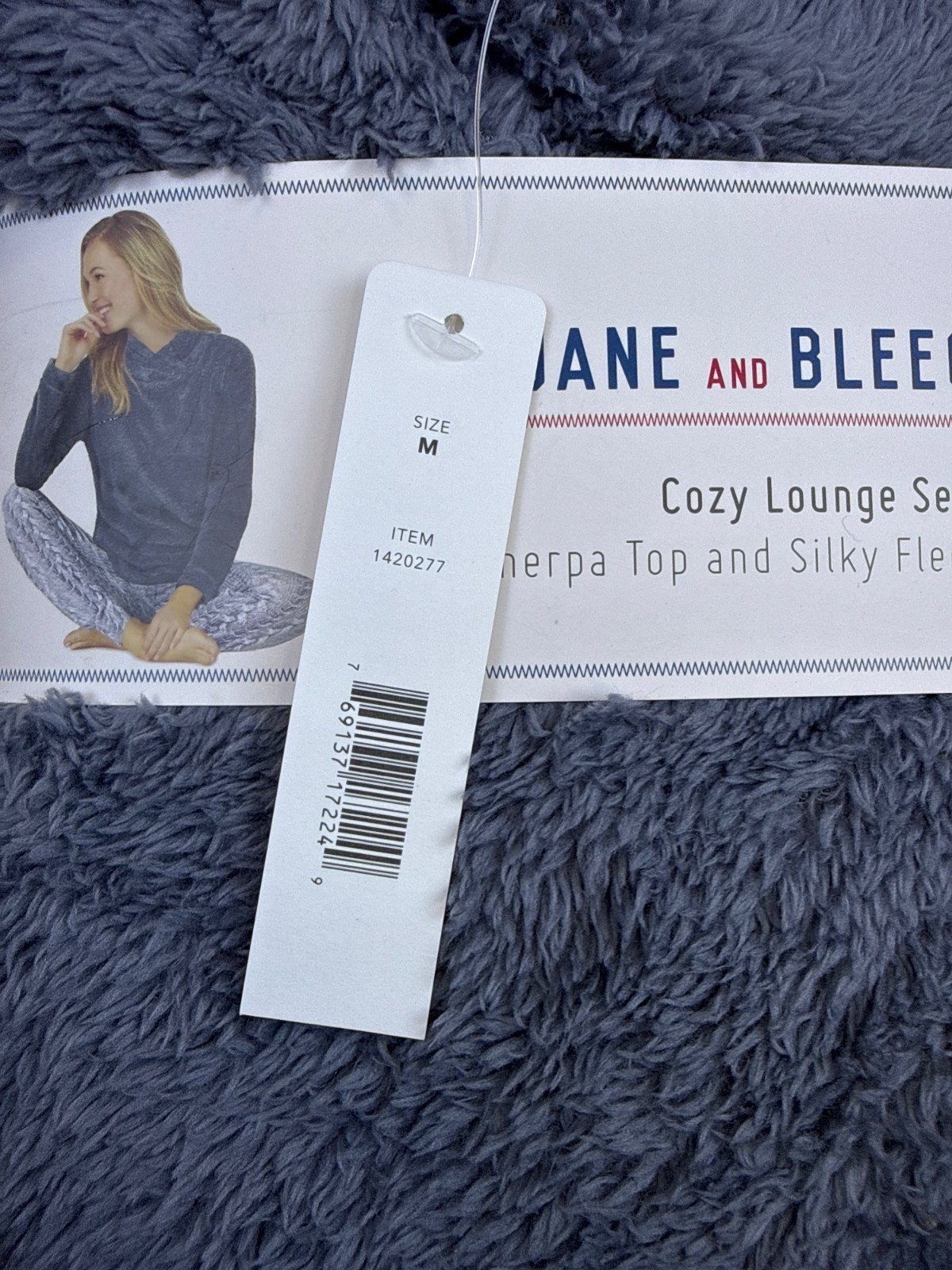 Jane & Bleecker Women's Grey Sherpa Lounge Set Cozy Jogger Sz M - New