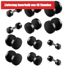 LIQWEI 6 Paar Ohrstecker Herren Edelstahl Schwarz Set 4-10mm Piercing