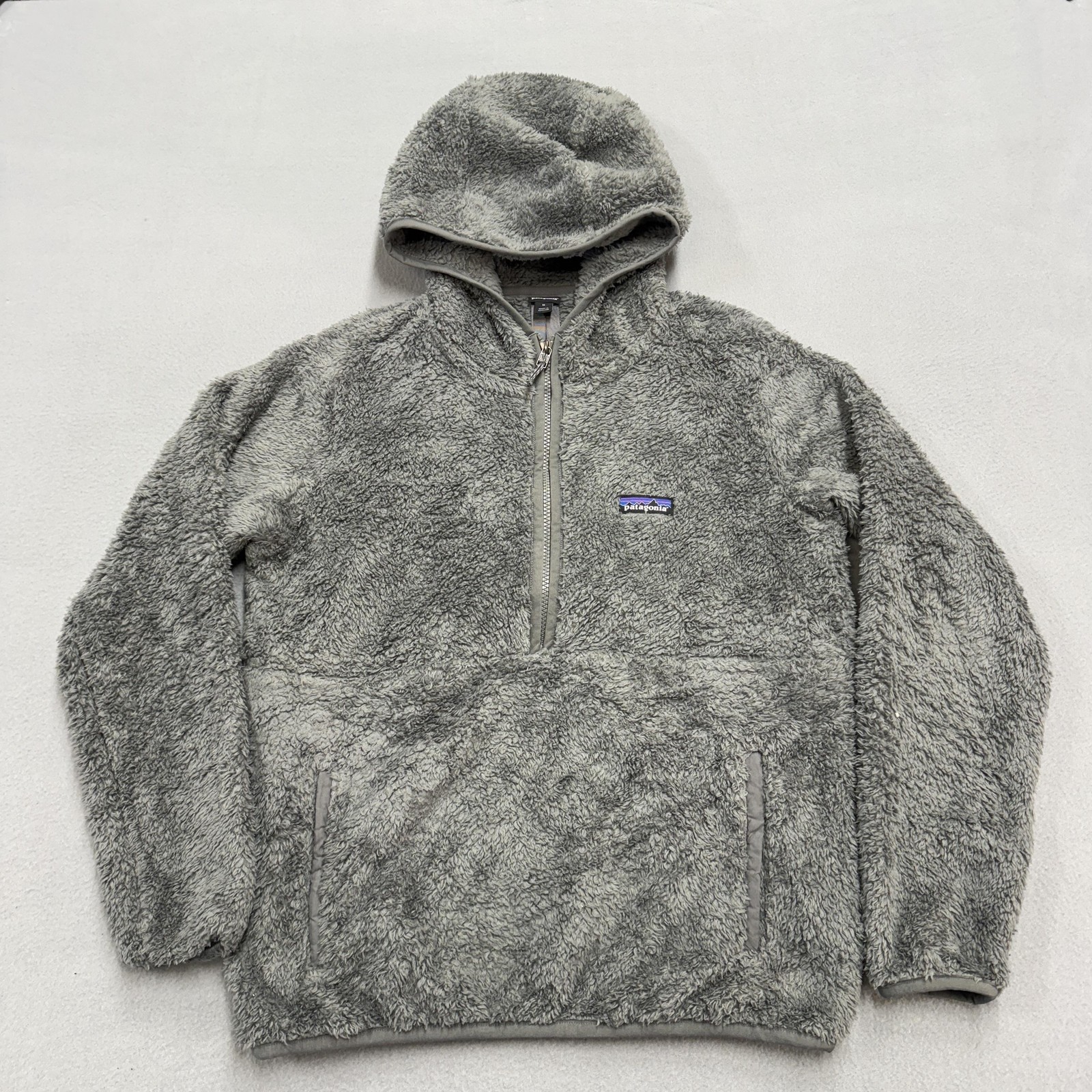 Patagonia Hoodie Womens Medium Gray Los Gatos Fleece Pullover Hooded Jacket