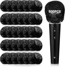 500 Pcs Microphone Cover, Disposable Non-Woven Mic Cover Individually Wrapped Ha