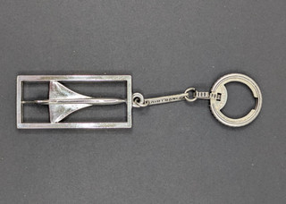 Porte Cles Concorde Air France Drago Métal Argenté Aviation Vintage Keyring