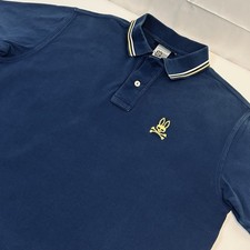 Psycho Bunny Blue Polo Shirt Men's Size 6 Large Cotton Dark Blue