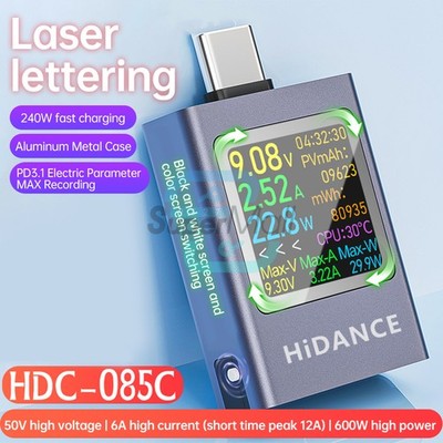 USB Type-C Charging Tester Voltage Current Power Meter Digital Display 4.5-50V