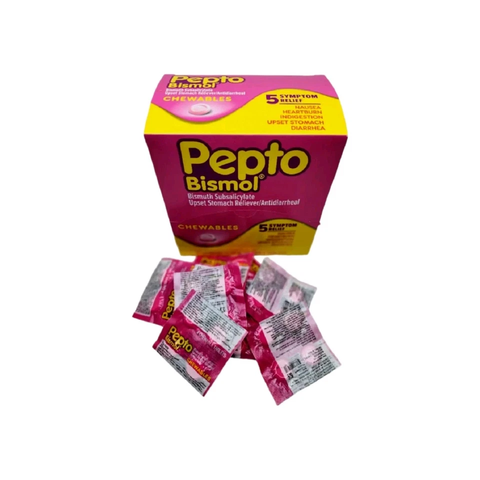 Dispensador Masticables Pepto Bismol - 32 Paquetes de 4 Tabletas Cada uno - Envío Gratis Foto 2 de 4