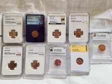 NGC/ICG Penny Lot Of 9 Graded Pennie?s