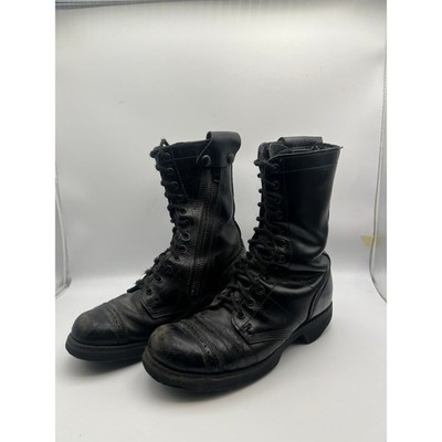 Corcoran Black Leather Jump Boots Side Zip Cap Toe XC1585 Made in USA Mens 8.5 D