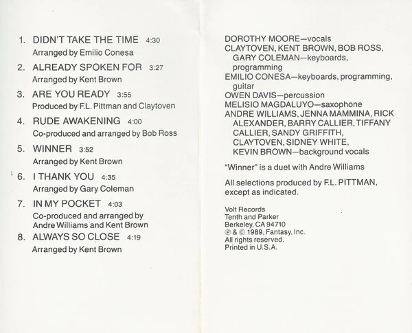 Dorothy Moore - Winner (Cass, Album) (Mint (M)) - 3819604106 - Image 4 of 4