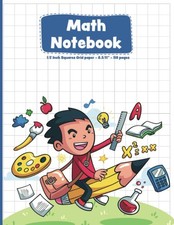 Math Notebook Graph Paper 1/2 Inch Squares Quad Ruled Grid Paper: Large graph...