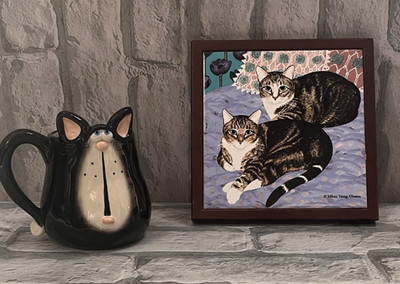 Mimi Vang Olsen Cat Trivet & Russ Berrie Alley Katz Black Cat Mug Bundle  Cat