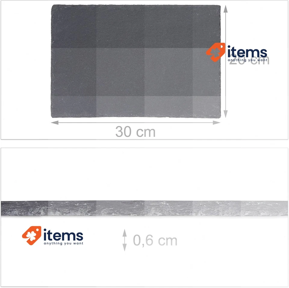 Bain Relaxdays 10026310, Anthracite Tuile Set 6, Grand Plaques Fait Slate Servir - Photo 2/4