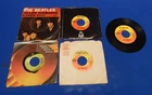 Vintage Lot Of 5 Beatles 45 Records Hey Jude, Penny Lane, Yellow Submarine