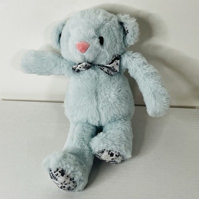 MINISO Sarah Blue Teddy Bear 12'' Plush Floral Feet Hand & Leg Pulling Lovey NWT