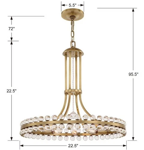 Crystorama Clover 22 1/2" Wide Aged Brass and Crystal Chandelier - Picture 4 of 7
