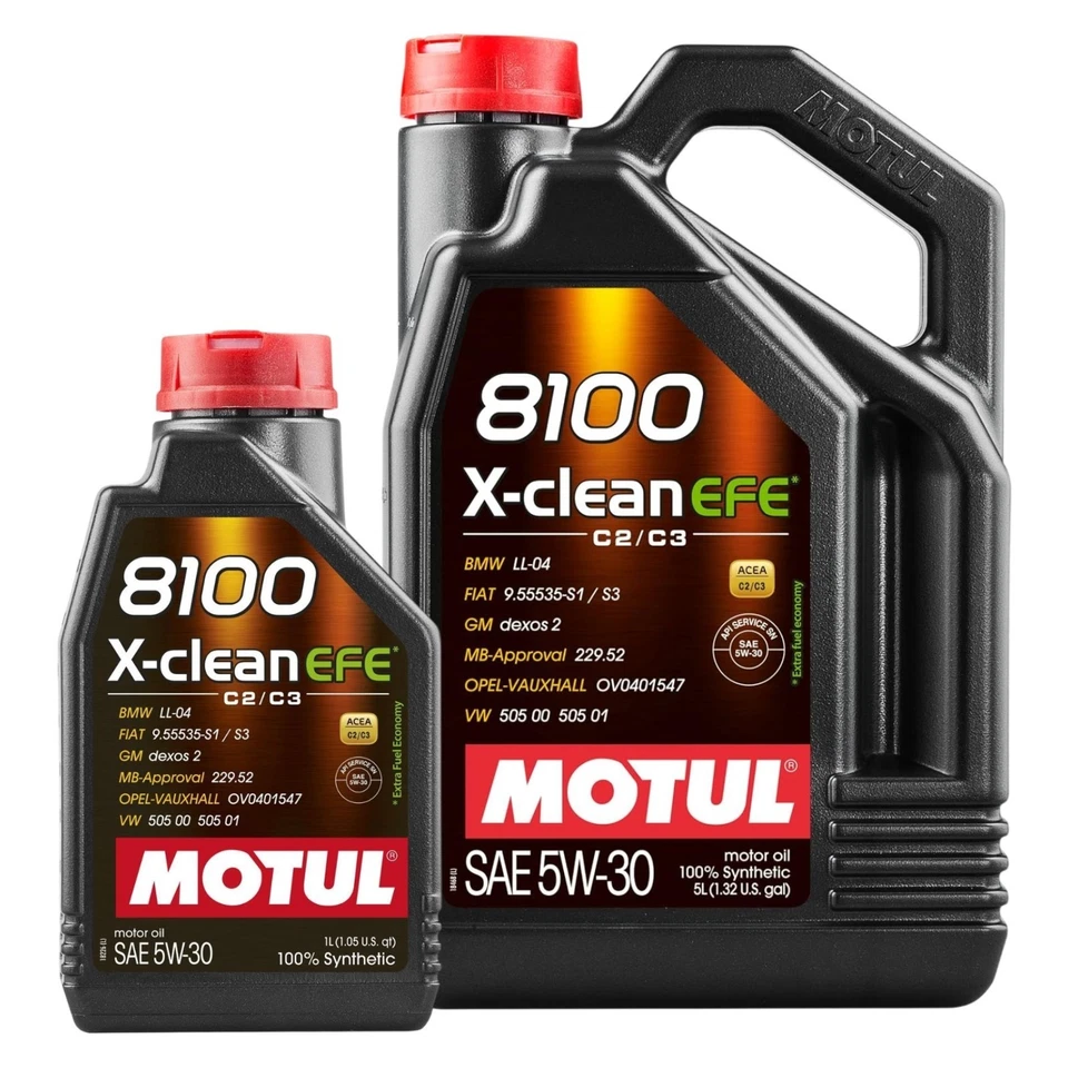 Huile Moteur MOTUL 8100 X-CLEAN EFE 5W30 - 6 Litres - C2/C3 - BMW MB VW Opel - Photo 1/4