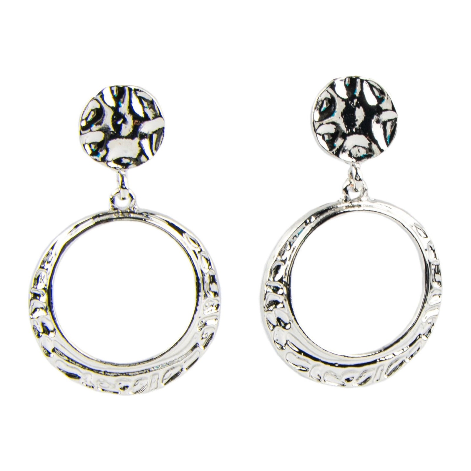 Серьги-кольца-клипсы из чеканного серебра коллекции Skyline 2390₽