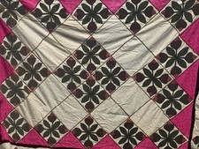 Handmade Patchwork Quilt top Pink Floral Cott...