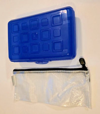 Sterilite Plastic Pencil Box Blue Plastic zippered pencil case both Brand New