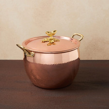 RUFFONI COPPER STOCK POT HISTORIA COLLECTION HAMMERED W/ACORN KNOB 7.5 QT NEW