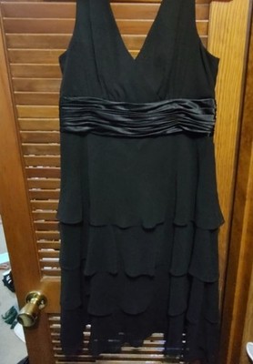 Classic Vintage 90s Jones Wear Dress Black Fit & Flare Dress Size 8 Women's