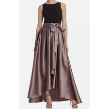 Xscape Sleeveless High Low Ball Gown Formal Maxi Dress Womens Size 12 Black