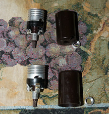 Vintage Leviton Bottom Turn Knob Light Socket Lamp Holder 660w 250v 1 Pair