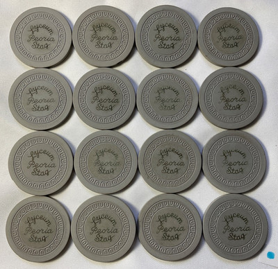 16x Lyceum Recreation Stag Peoria, IL Illegal Casino Gaming Poker Chip Tokens