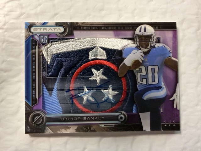 2014 Topps Strata Bishop Sankey Clear Cut Rookie FAT LOGO Patch AUTO 1/1